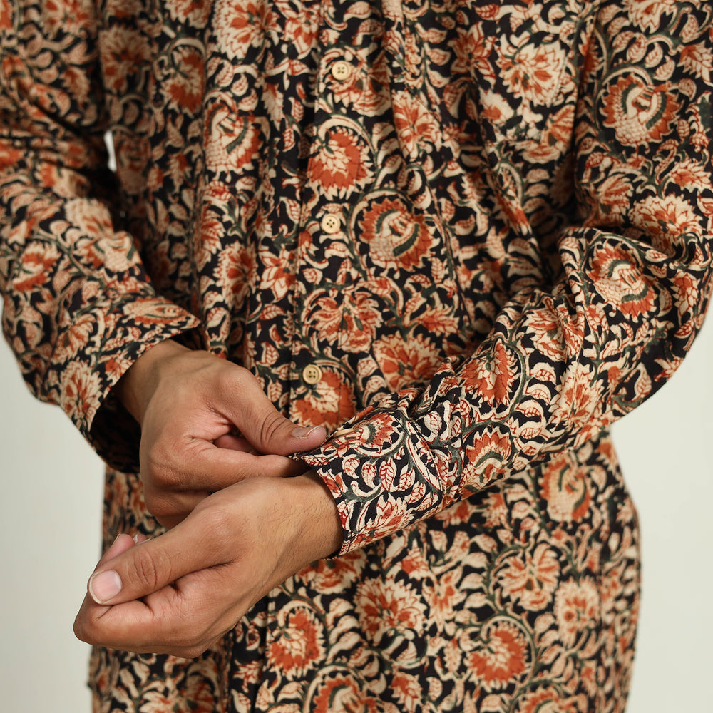 Pedana Block Print Cotton Men Kalamkari Shirt 07