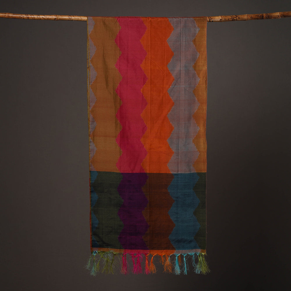 Handloom Silk Cotton Pochampally Ikat Stole 16