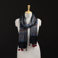 Ajrakh Hand Block Print Natural Dyed Mashru Silk Stole 31