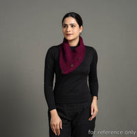 Purple - Kumaun Hand Knitted Woolen Button Cowl 122