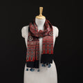 Ajrakh Hand Block Print Natural Dyed Mashru Silk Stole 32