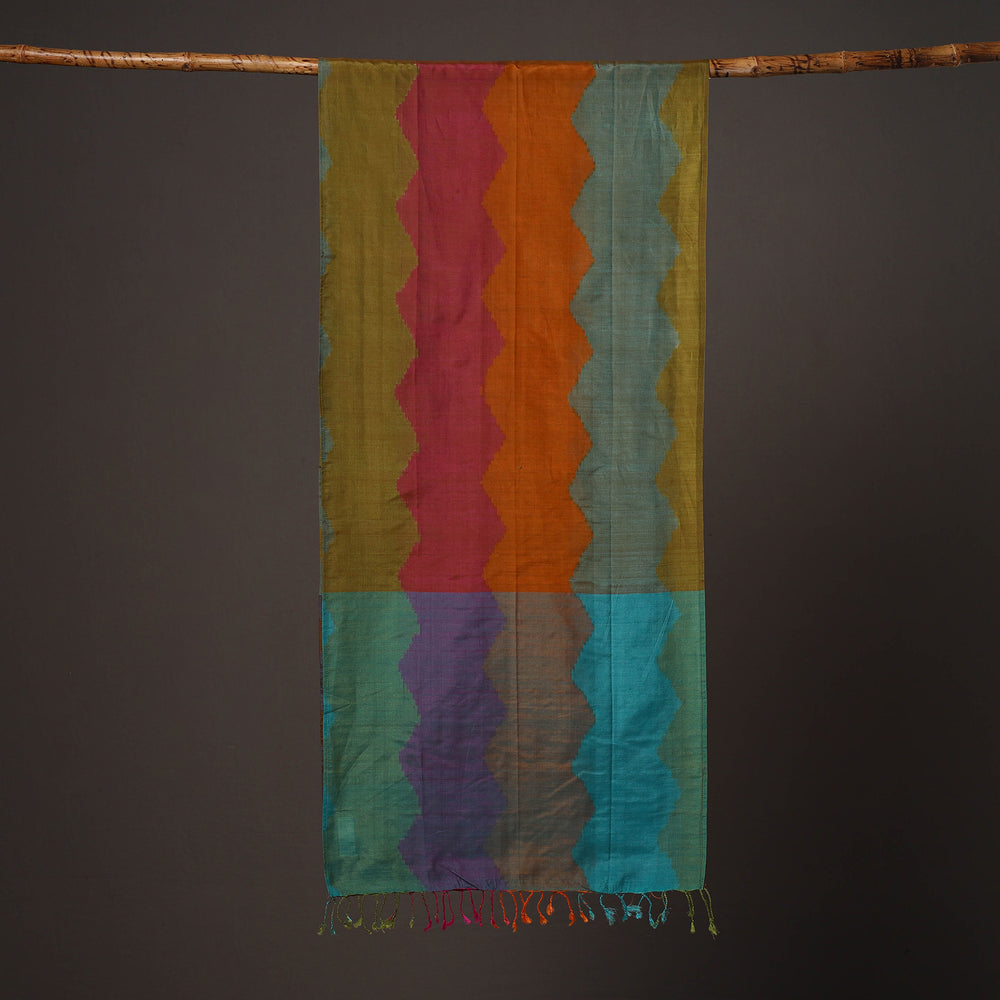 Handloom Silk Cotton Pochampally Ikat Stole 15