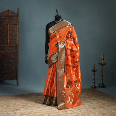 Pure Cotton Handloom Bengal Tant Saree with Zari & Thread Work 01