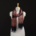 Ajrakh Hand Block Print Natural Dyed Mashru Silk Stole 33