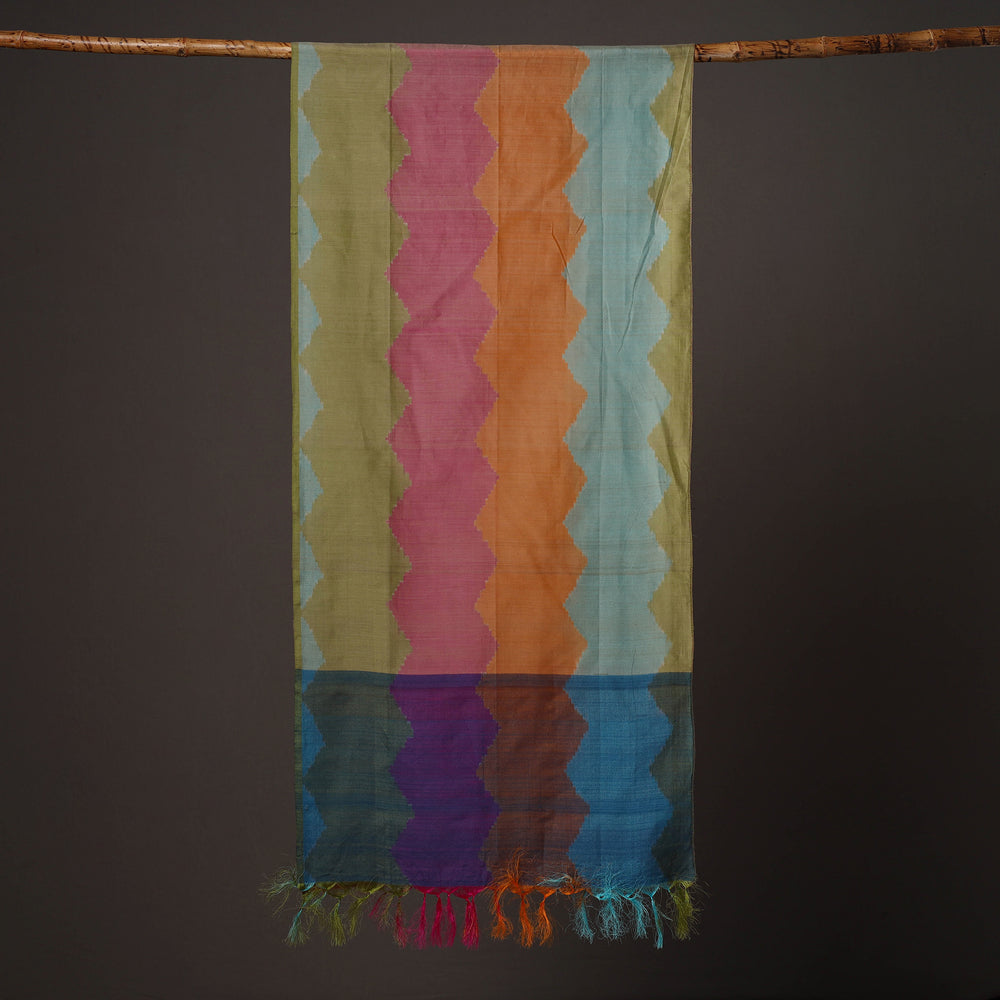 Handloom Silk Cotton Pochampally Ikat Stole 14