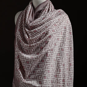Pochampally Ikat Pure Handwoven Merino Wool x Silk Shawl 08