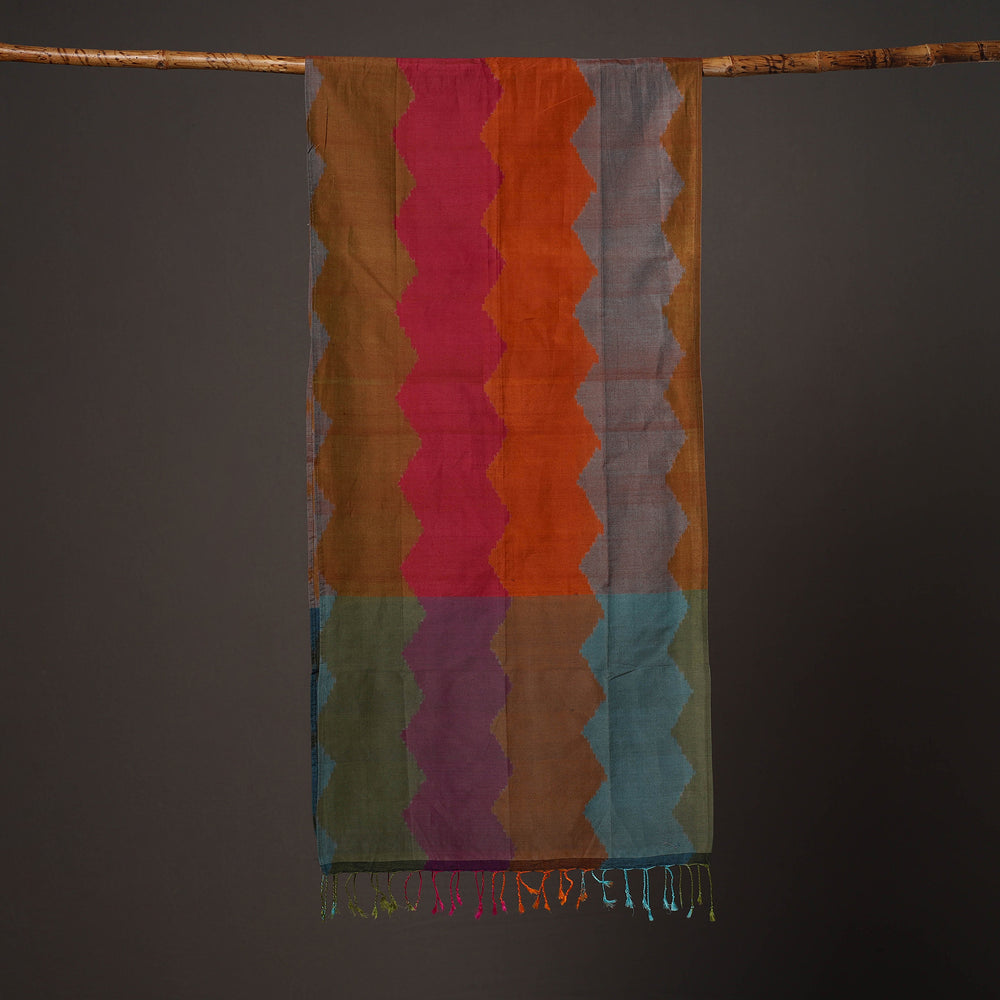 Handloom Silk Cotton Pochampally Ikat Stole 13