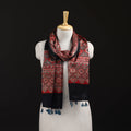 Ajrakh Hand Block Print Natural Dyed Mashru Silk Stole 34