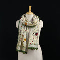 Ranihati Chanderi Silk Hand Embroidered Stole with Pom Pom 274