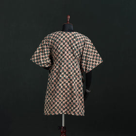 Multicolor - Pipad Hand Block Print Natural Dyed Cotton Kaftan (Medium) 39