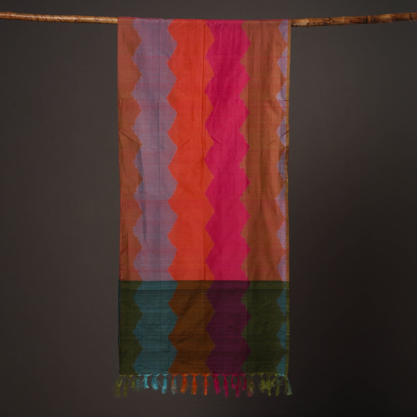 Handloom Silk Cotton Pochampally Ikat Stole 12