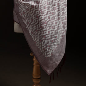 Pochampally Ikat Pure Handwoven Merino Wool x Silk Shawl 08