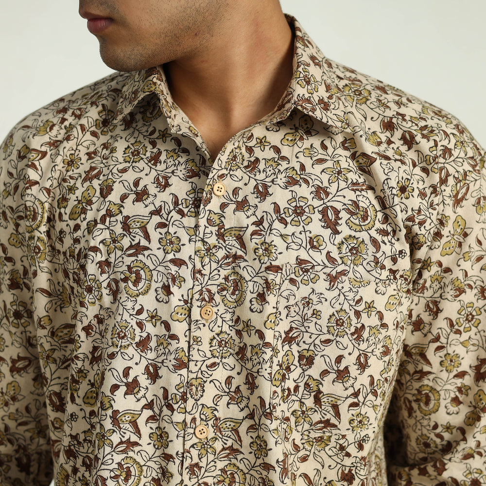 Pedana Block Print Cotton Men Kalamkari Shirt 08