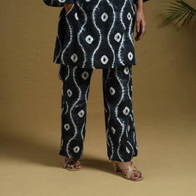  Black Tie & Dye Cotton Shibori Co-Ord Set 