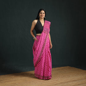Sanganeri Hand Block Print Pure Mul Cotton Ready To Wear Saree  01