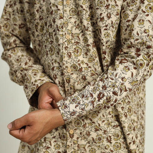 Pedana Block Print Cotton Men Kalamkari Shirt 08