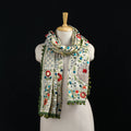 Ranihati Chanderi Silk Hand Embroidered Stole with Pom Pom 277
