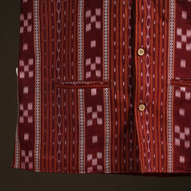 Sambalpuri Ikat Weave Cotton Men Nehru Jacket 14