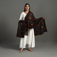 Black - Kutch Tie-Dye Cotton Bandhani Dupatta 05