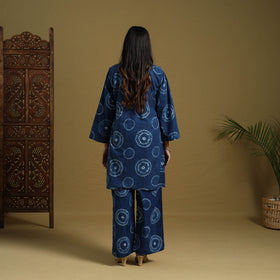 Buy Blue Tie & Dye Cotton Shibori Co-Ord Set Online in India