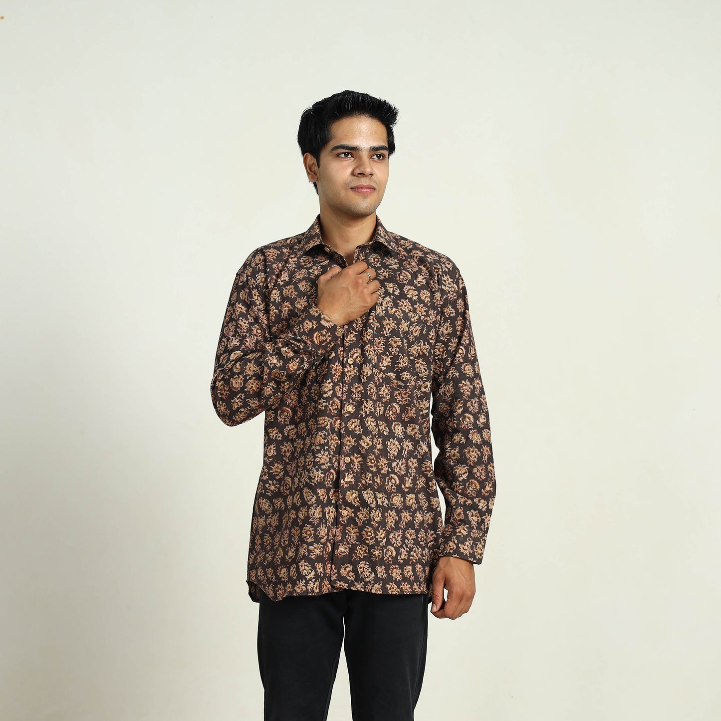 Pedana Block Print Cotton Men Kalamkari Shirt 12