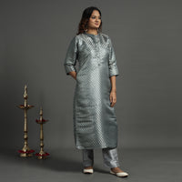 Elegant Banarasi Brocade Silk Kurta with Pant Set