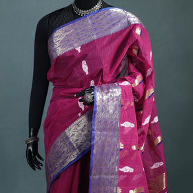 Pure Cotton Handloom Bengal Tant Saree with Zari & Thread Work 02
