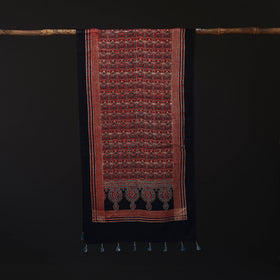 Ajrakh Hand Block Print Natural Dyed Mashru Silk Stole 03