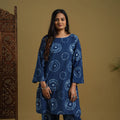 Buy Blue Tie & Dye Cotton Shibori Co-Ord Set Online in India