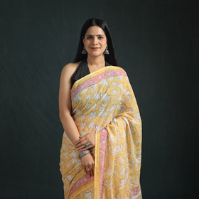 Sanganeri Hand Block Print Pure Mul Cotton Ready To Wear Saree  02