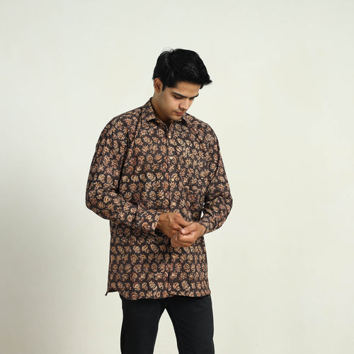 Pedana Block Print Cotton Men Kalamkari Shirt 12