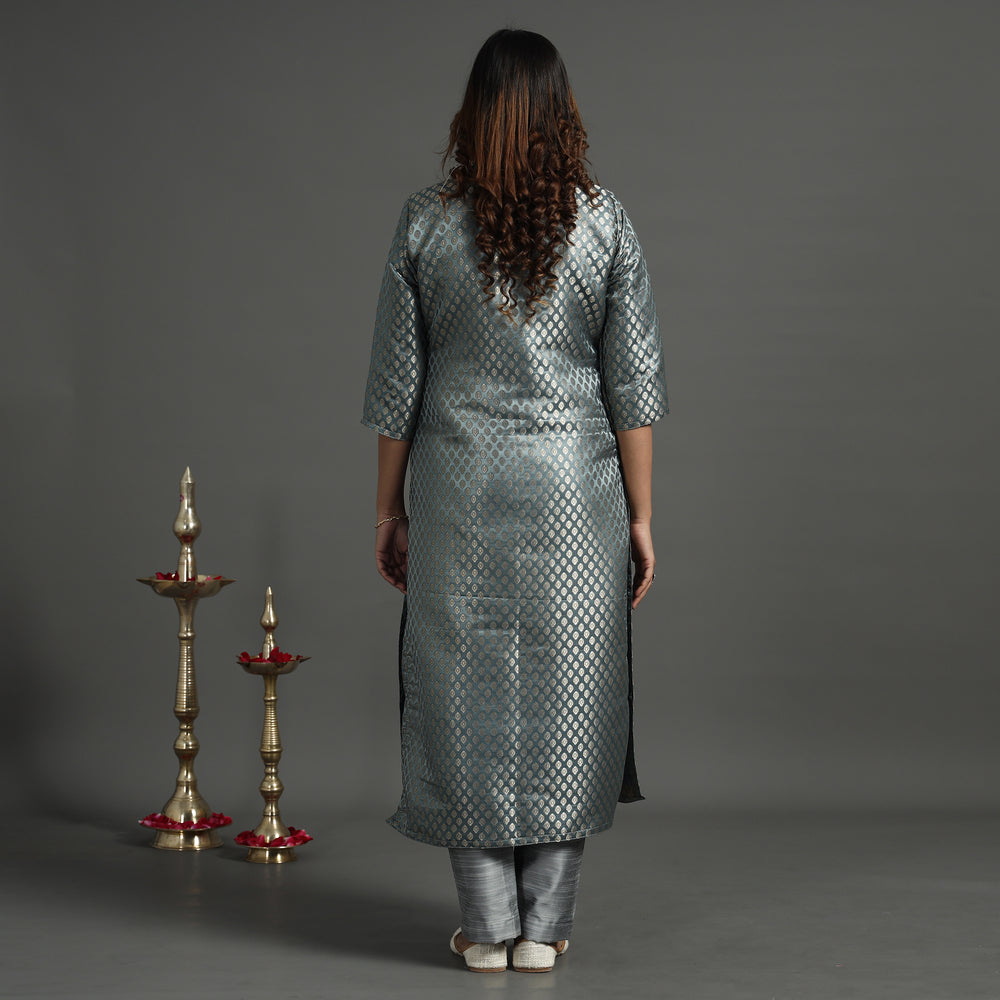  Elegant Banarasi Brocade Silk Kurta with Pant Set