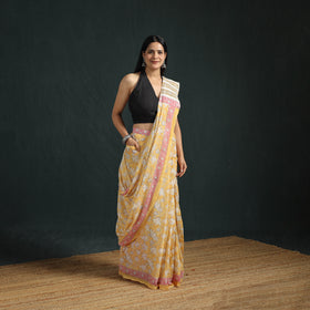 Sanganeri Hand Block Print Pure Mul Cotton Ready To Wear Saree  02