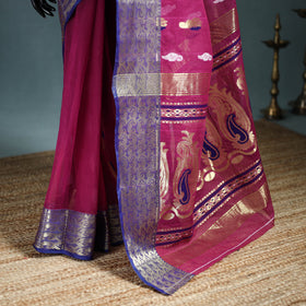 Pure Cotton Handloom Bengal Tant Saree with Zari & Thread Work 02
