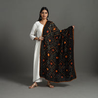 Black - Kutch Tie-Dye Cotton Bandhani Dupatta 07