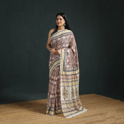 Sanganeri Hand Block Print Pure Mul Cotton Ready To Wear Saree  03