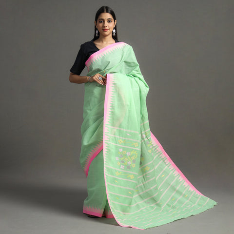 Green - Traditional Moirangphee Manipuri Pure Handloom Cotton Saree