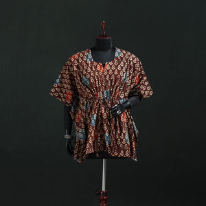 Multicolor - Ajrakh Hand Block Print Natural Dyed Cotton Kaftan (Short) 41