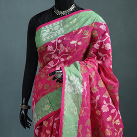 Pure Cotton Handloom Bengal Tant Saree with Zari & Thread Work 03