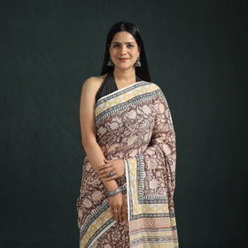 Sanganeri Hand Block Print Pure Mul Cotton Ready To Wear Saree  03