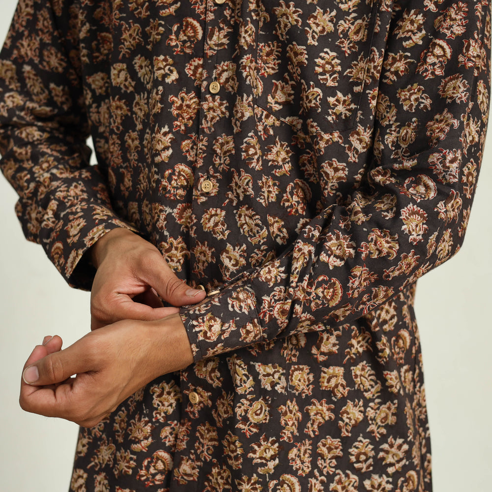 Pedana Block Print Cotton Men Kalamkari Shirt 12