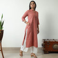 Brown - Jacquard Cotton Straight Kurta 08