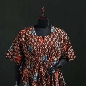 Multicolor - Ajrakh Hand Block Print Natural Dyed Cotton Kaftan (Short) 41