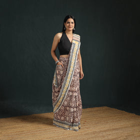 Sanganeri Hand Block Print Pure Mul Cotton Ready To Wear Saree  03