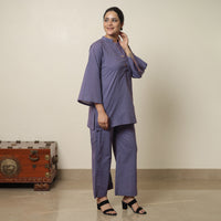 Purple - Plain Dyed Cotton Co-Ord Set 09