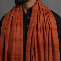 Orange - Kumaun Handwoven Pure Merino Wool Shawl for Men 98