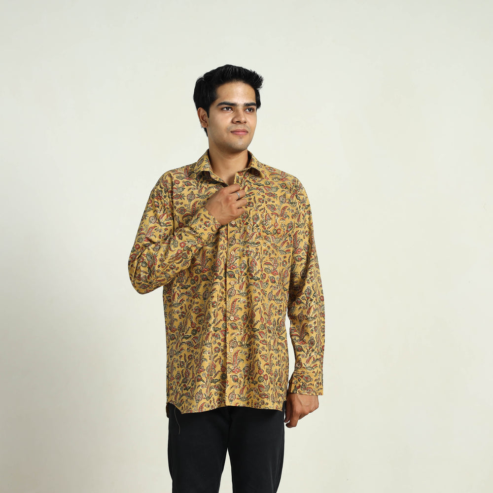 Pedana Block Print Cotton Men Kalamkari Shirt 09