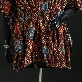 Multicolor - Ajrakh Hand Block Print Natural Dyed Cotton Kaftan (Short) 41
