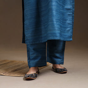 Buy Blue Bhagalpuri Handloom Desi Tussar Silk Kurta Set