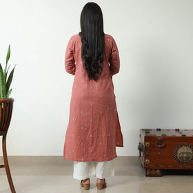 Brown - Jacquard Cotton Straight Kurta 08